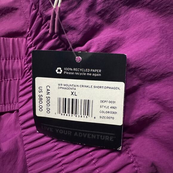 Eddie Bauer X-Large Mountain Crinkle Shorts Wicking Quick-Dry Pull-On UPF 50 New - Picture 8 of 9